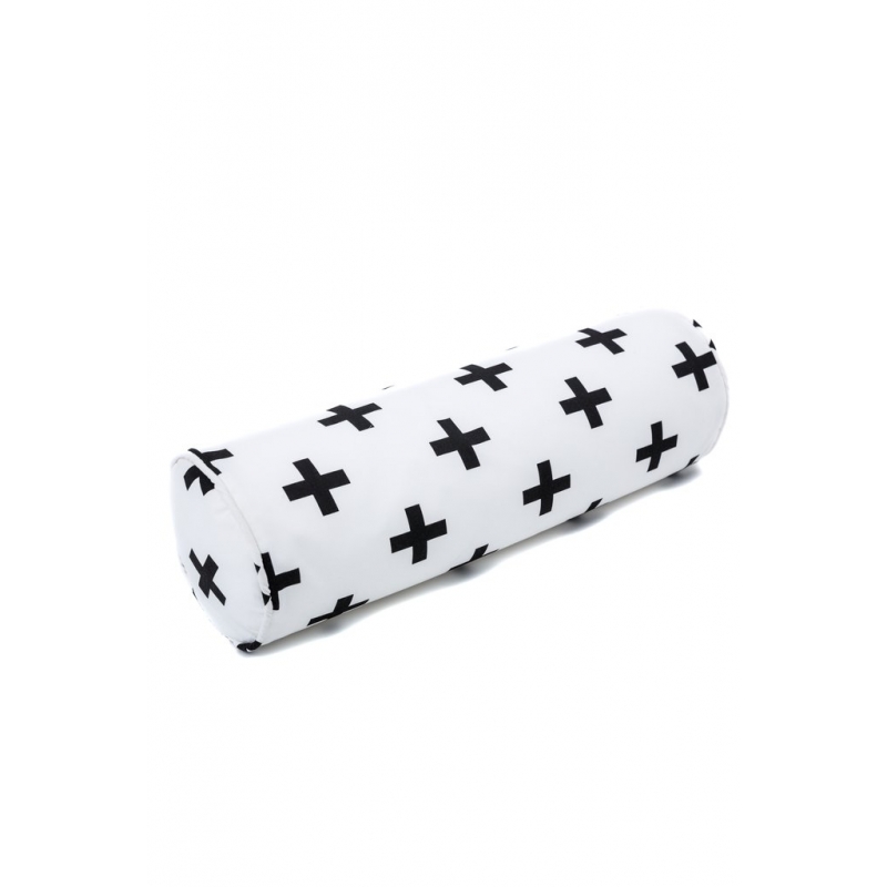 Ruloninė pagalvėlė (juoda/balta) Roll Black Cross